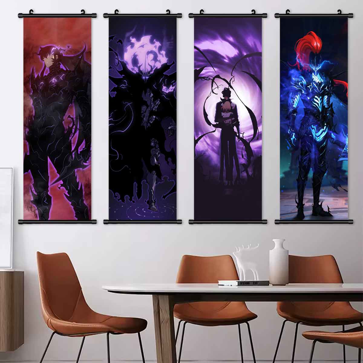Anime Character Posters Set, Cool Anime Design Art Prints, Perfect Gift for Fans, High-Quality Wall Decor for Living Room & Bedroom, Wall Decoration