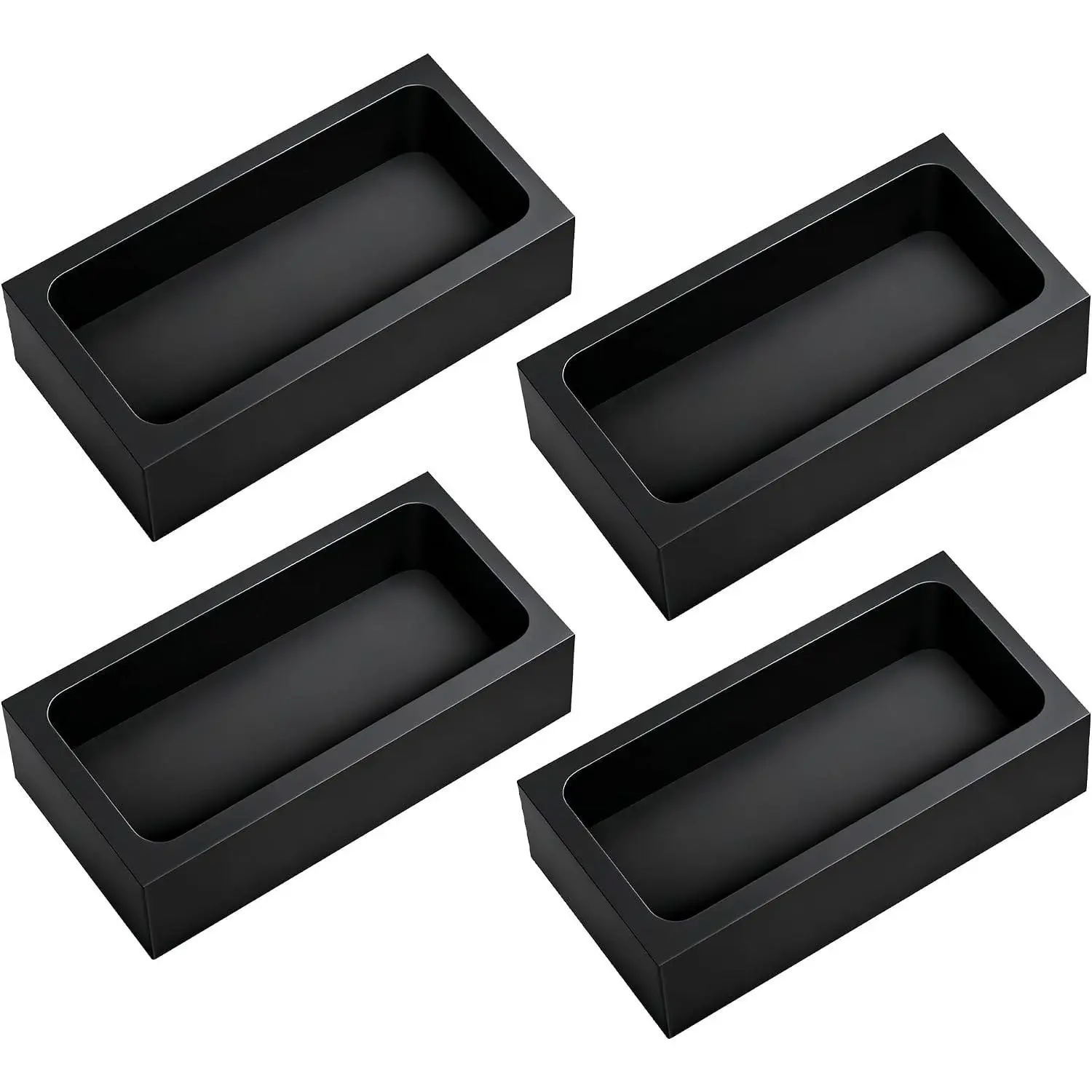 4 Pcs 1kg High-Purity Graphite Ingot Molds for Casting Gold Silver Aluminum Copper Brass, Heat Resistant Metal Melting Refining Tools