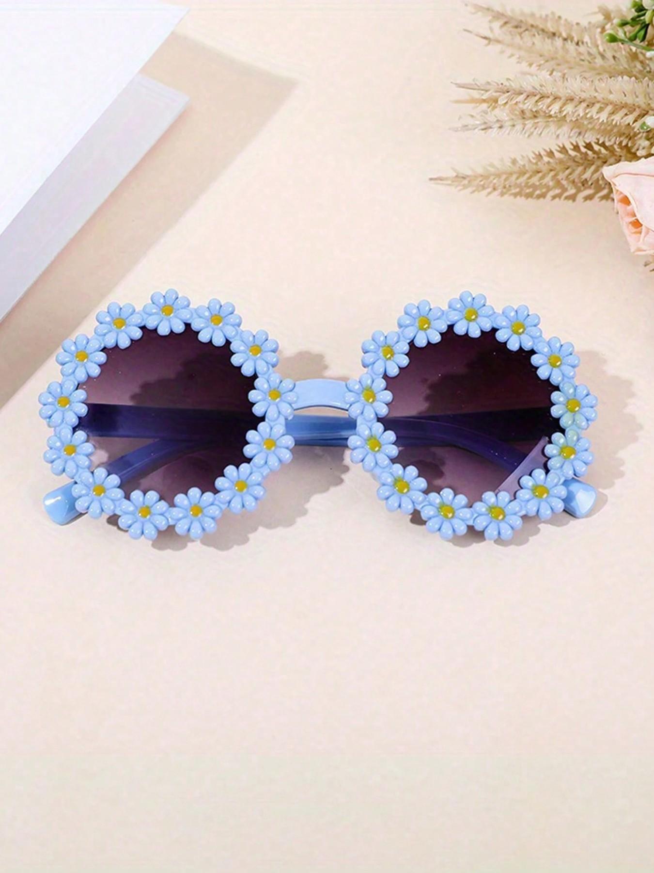Daisy Shape Kids Fashion Glasses, Unisex Baby Cute Daily Decorative Eyewear, Flower Theme Party Accessory, 6 Pairs/3 Pairs Set