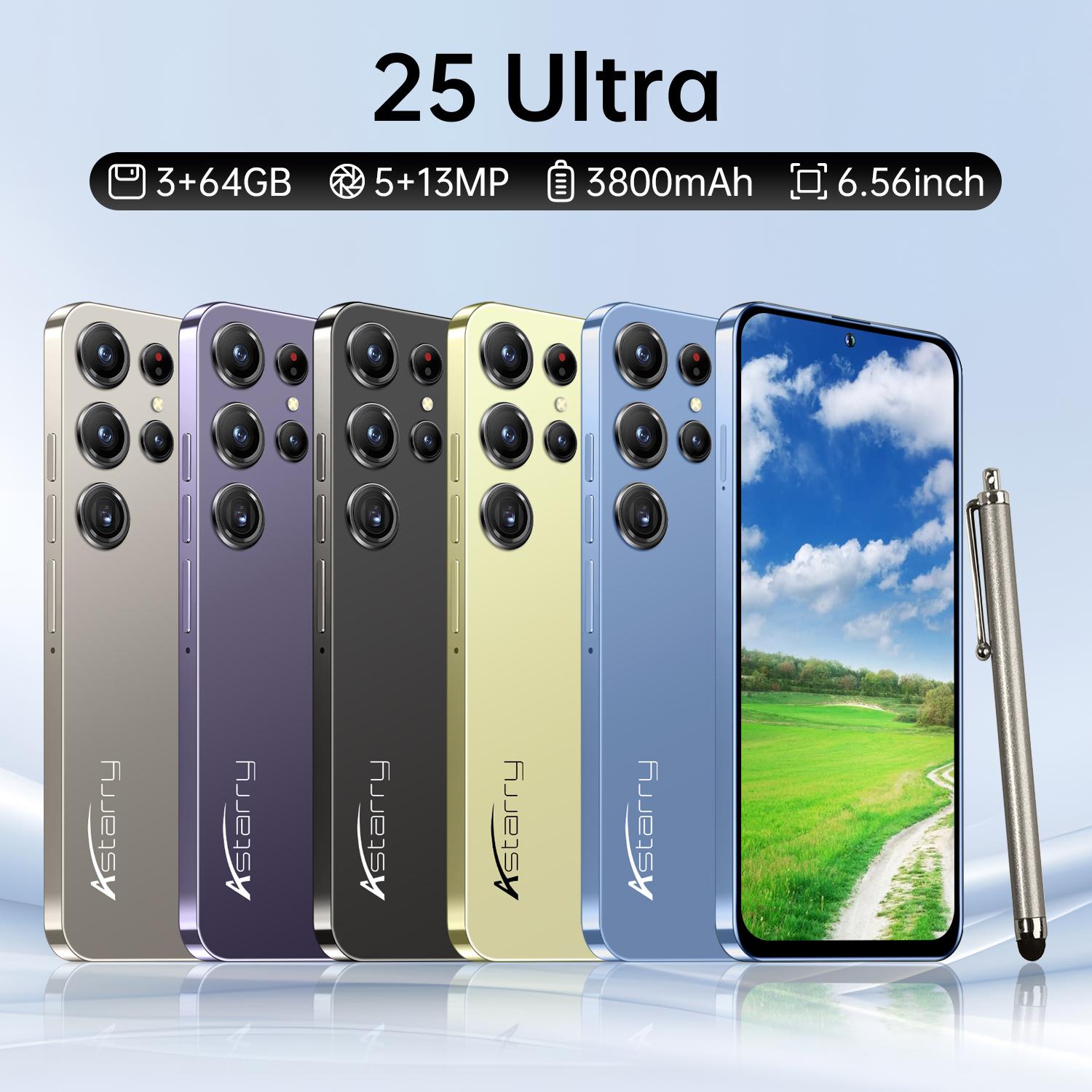 Astarry-Unlock 25 Ultra Smart Android Phone, Android Cell Phone, 6.56-Inch Screen, 3gb+32GB/64GB RAM, 3800mah Battery, Dual Sim, WiFi, Bluetooth-compatible, GPS, Android Mobile Phone