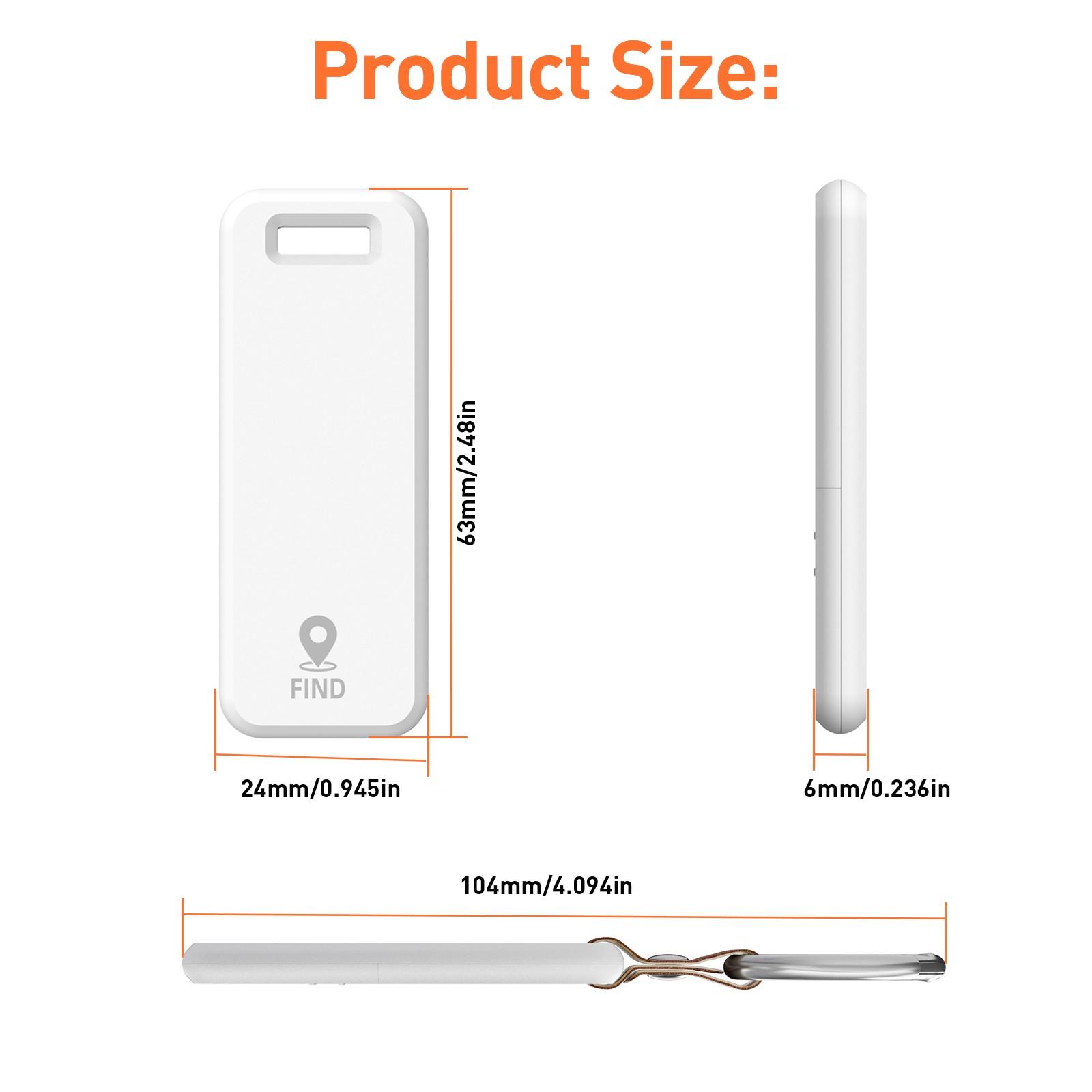 1/2/4pcs Mini Rectangular Locator with Key Ring, Item Tracker, No Monthly Fee, Dual System iOS Android, Suitable for Keys Pet Collars Luggage Personal Items