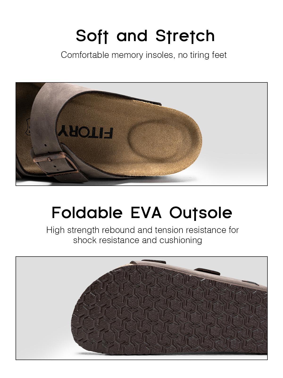 FITORY Balance II | Women's Shoes with Natural Soft Cork Footbed and Leather, Fashion&Comfort Women Sandals for Summer