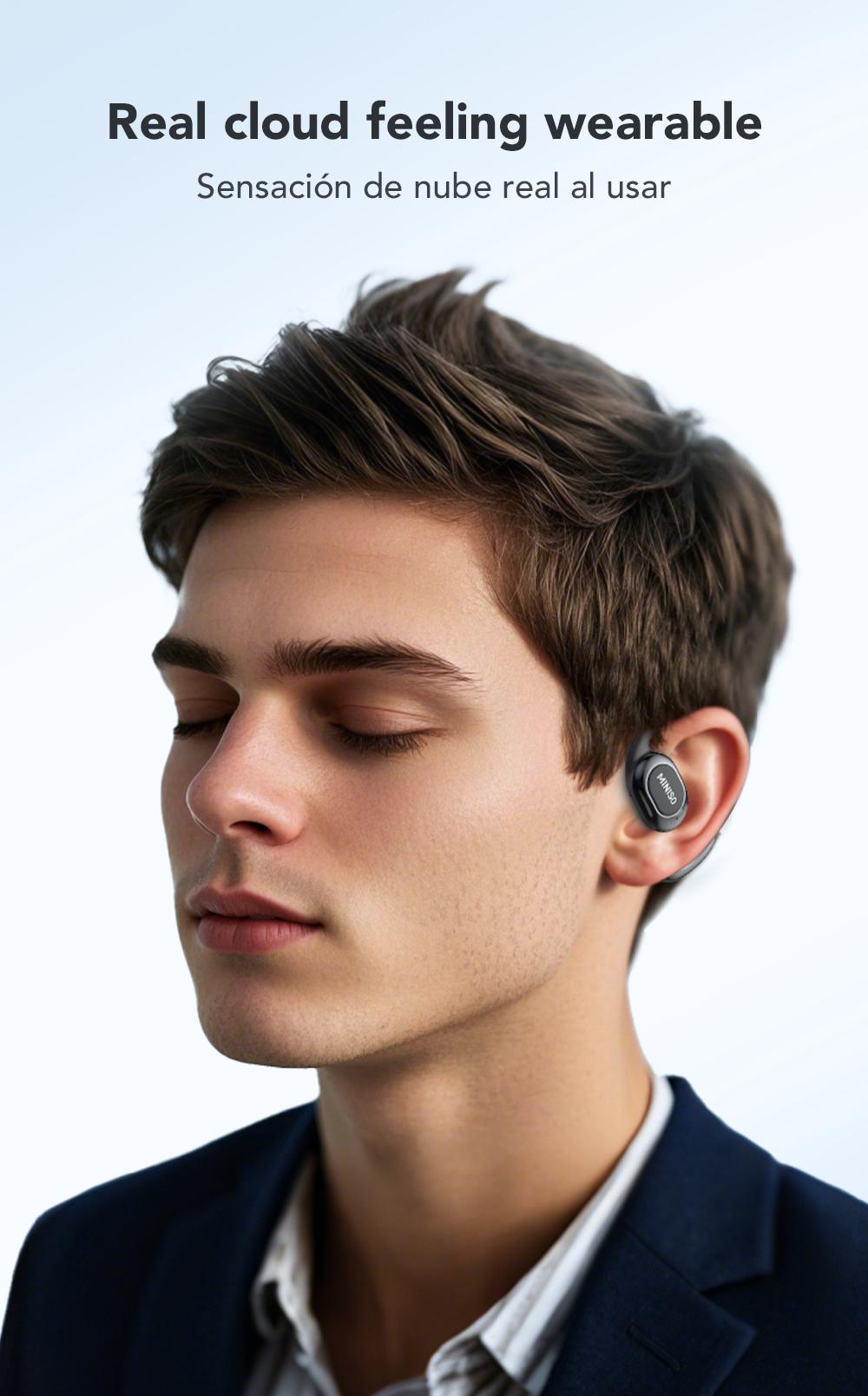 MINISO MS156 True Wireless Open Ear Headphones Bluetooth 5.4 Bone Conduction Earphones Over Ear TWS Headset for iPhone Android Phone Electric Audio Earbuds