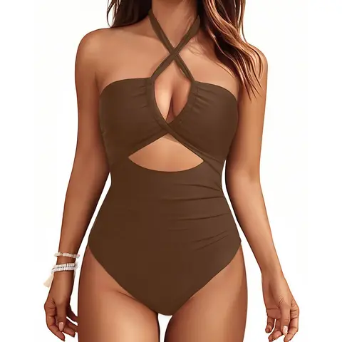 Tempt Me Women's One Piece Swimsuit - Sexy Cutout Bathing Suit Tummy Control Criss Cross Swimwear 2026