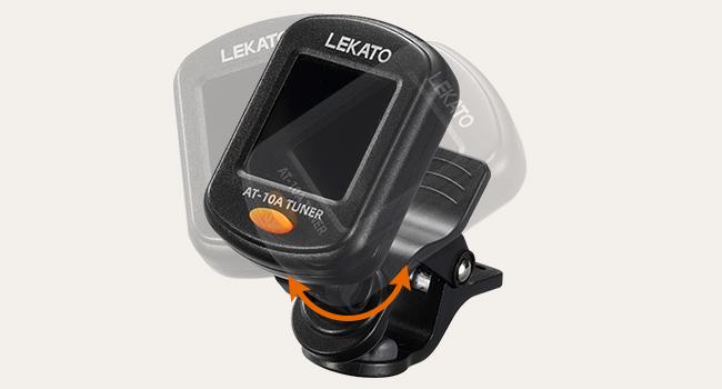 LEKATO Guitar Tuner, LCD Color Screen Clip On for Acoustic Electric Guitar Bass,Ukulele Violin,Chromatic Tuning Modes,Rechargeable Digital Tuner for Stringed Instruments