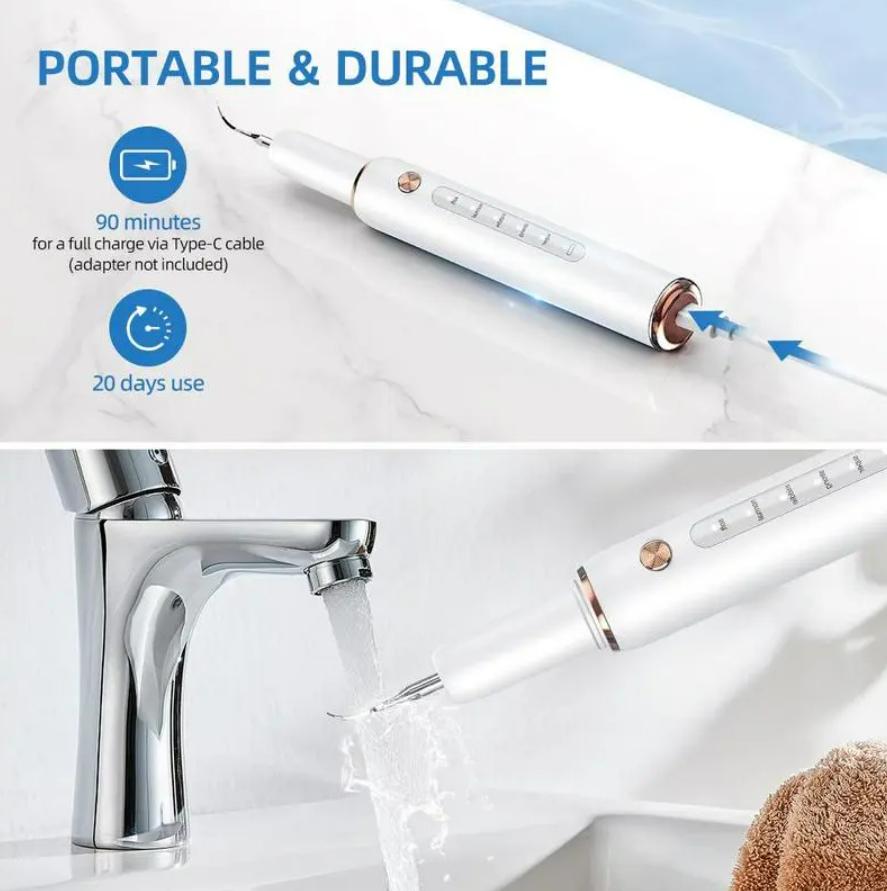 Remover for Teeth, Electric Tooth Cleaner Tartar Remover for Teeth with LED Light,5 Modes Rechargeable Teeth Cleaning Kit with Dental Tools Cleansing，teeth cleaning