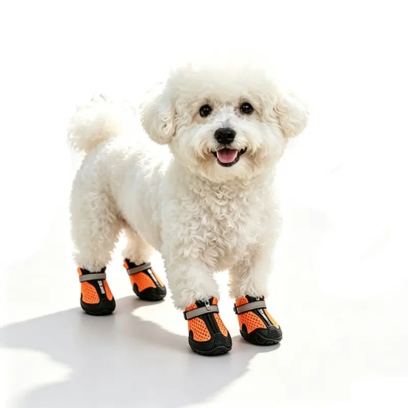 Comfortable Dog Shoes for Poodles and Teddy Dogs, Soft Breathable Outdoor Pet Footwear with Reflective Strips, Small Breed Running Shoes, Puppy Shoes