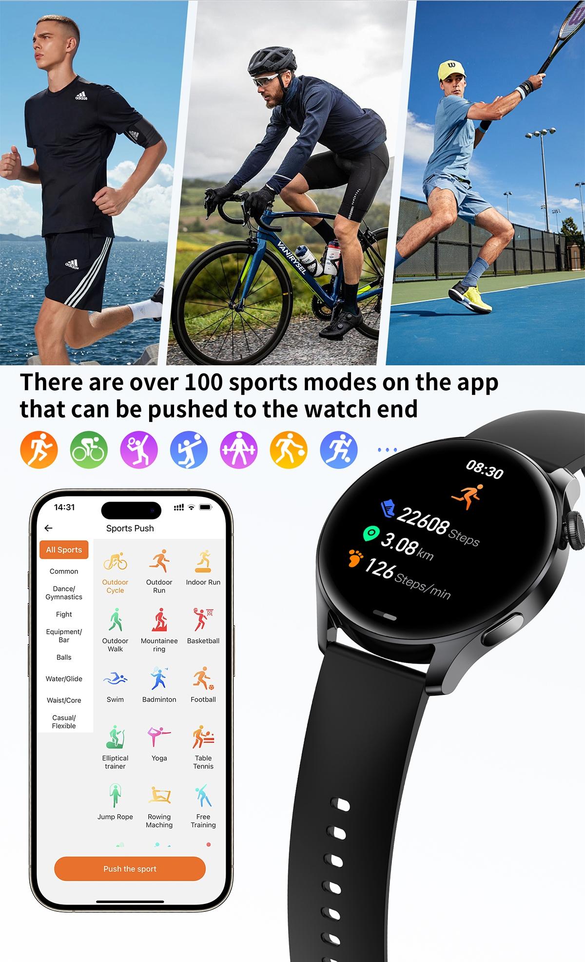 High-looking smart watch, 1.53-inch touch screen wireless calling, over 100 sports modes and watch faces, AI voice assistant, compatible with Android and iPhone, fitness watch wearable device, Milan stainless steel strap waterproof watch.