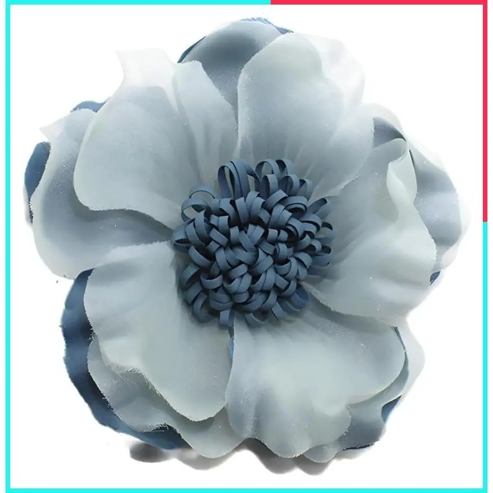 Elegant Large Cloth Flower Brooches for Women Big Camellia & Rose Fabric Pins Dress Skirt Scarf Hat Clothing Decoration Accessories