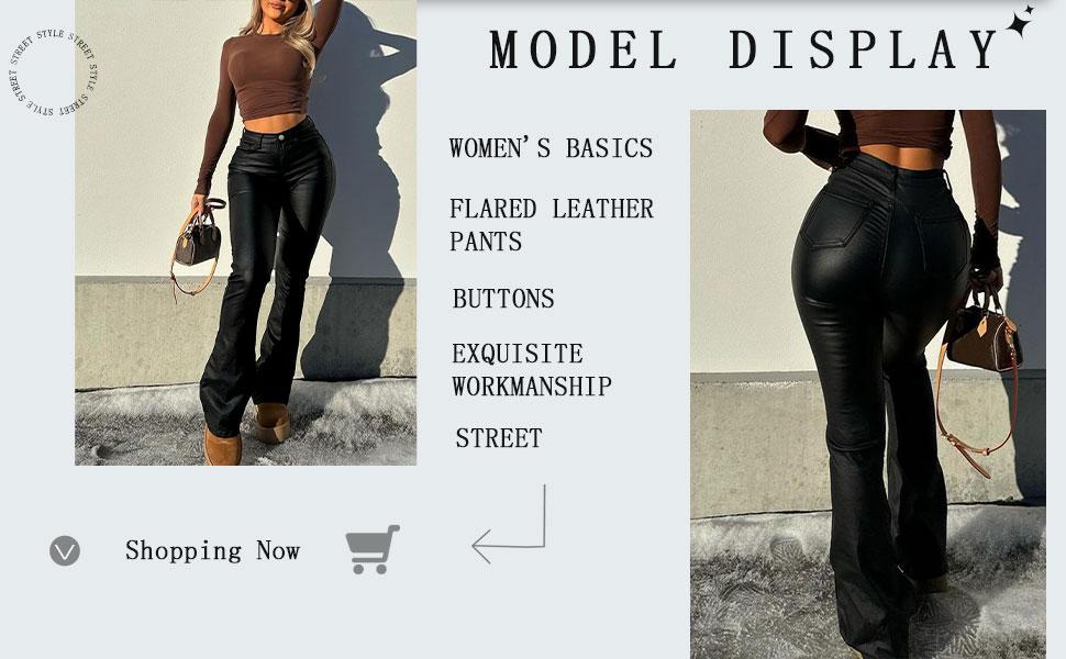 GILIPUR Y2K High Waist Coating Flare Leg Pants,Casual Lounge Pants Comfy Plain Button Pocket Trousers,Women's Ladies Bottoms For All Seasons Fall & Winter Clothes,Stretchy Coating  Flared Leg Pants,Kardashian Style,Casual Streetwear Pants,T-Chic