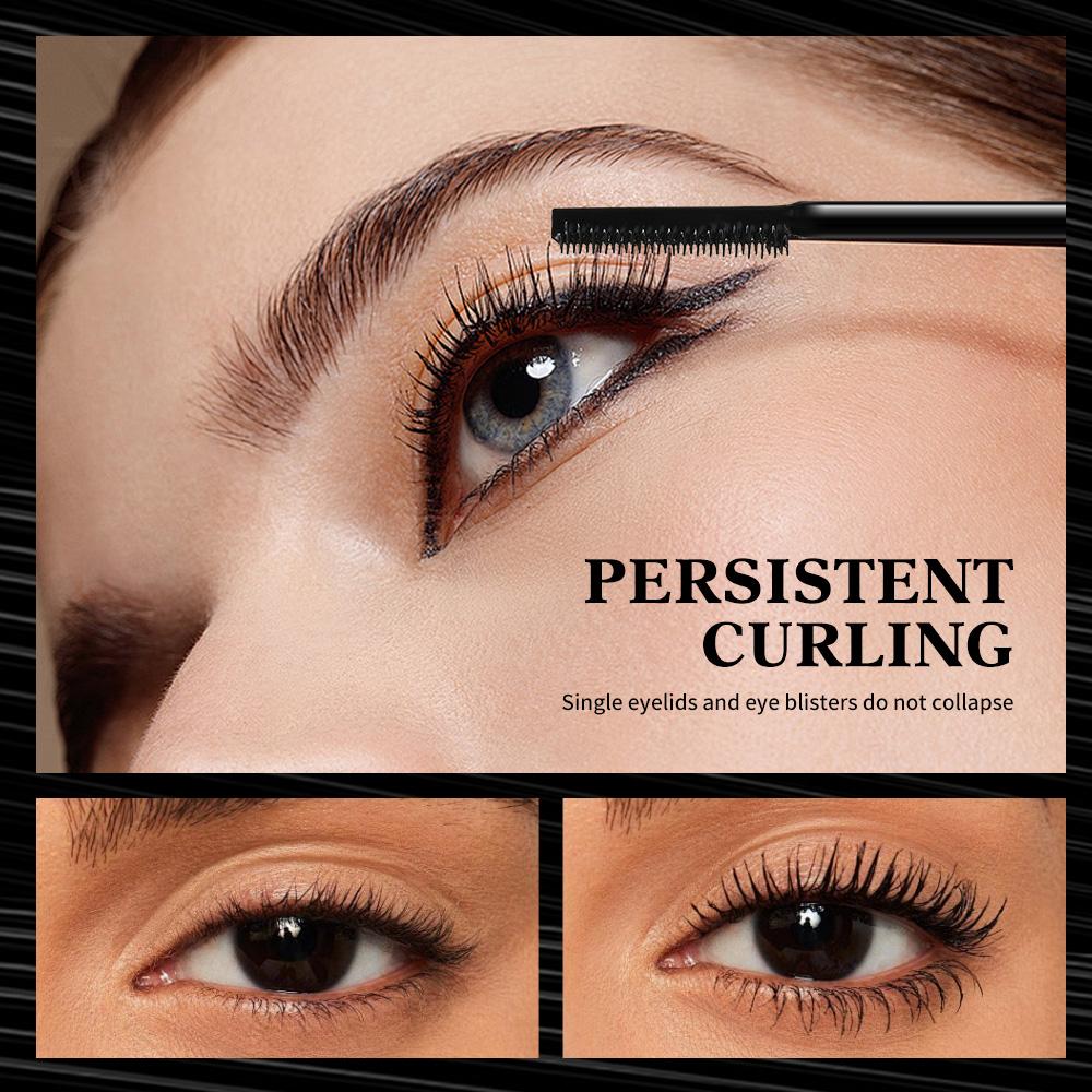 Waterproof Mascara, Long-Lasting Curling Mascara, Lengthening & Volumizing Black Mascara, Smudge-Proof No Clumping Formula with Fine-Tooth Comb Brush for Natural Lashes