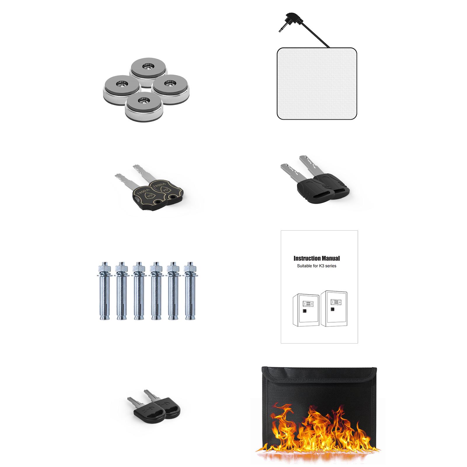 THOF,pistol safe,Large Electronic Digital Security Safe with Hidden Code Function,3.0 Cubic Feet Safe Box with Private Inner Cabinet and Fireproof and Waterproof Bag for Home,Office and Hotel(Black) alarm system