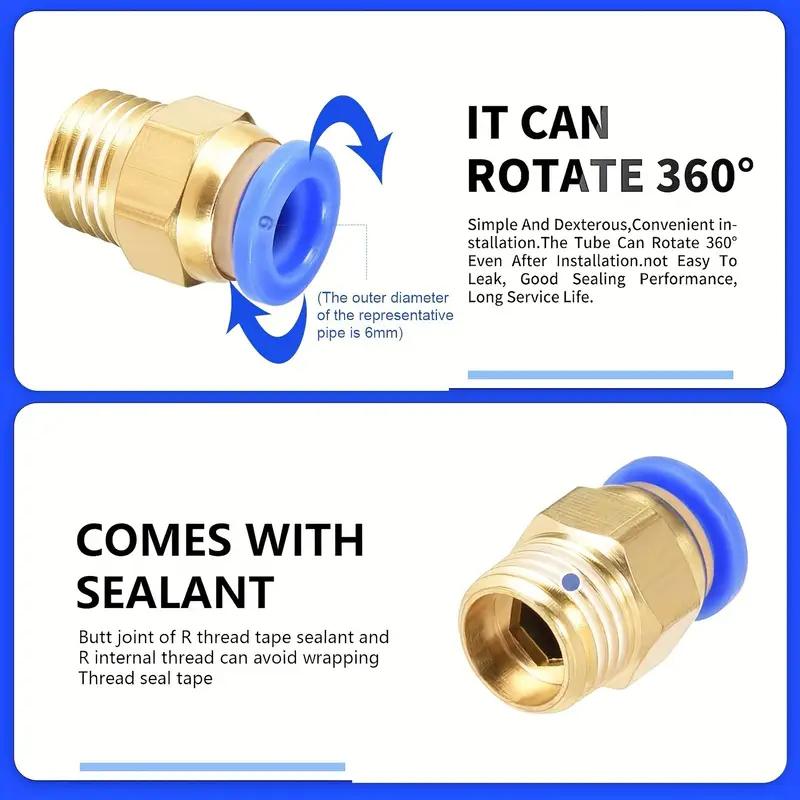 25-Piece Pneumatic Quick Connect Set, High Strength Copper Body, Blue Rubber Seal, 360 Degree Rotation, Fast Installation & Removal