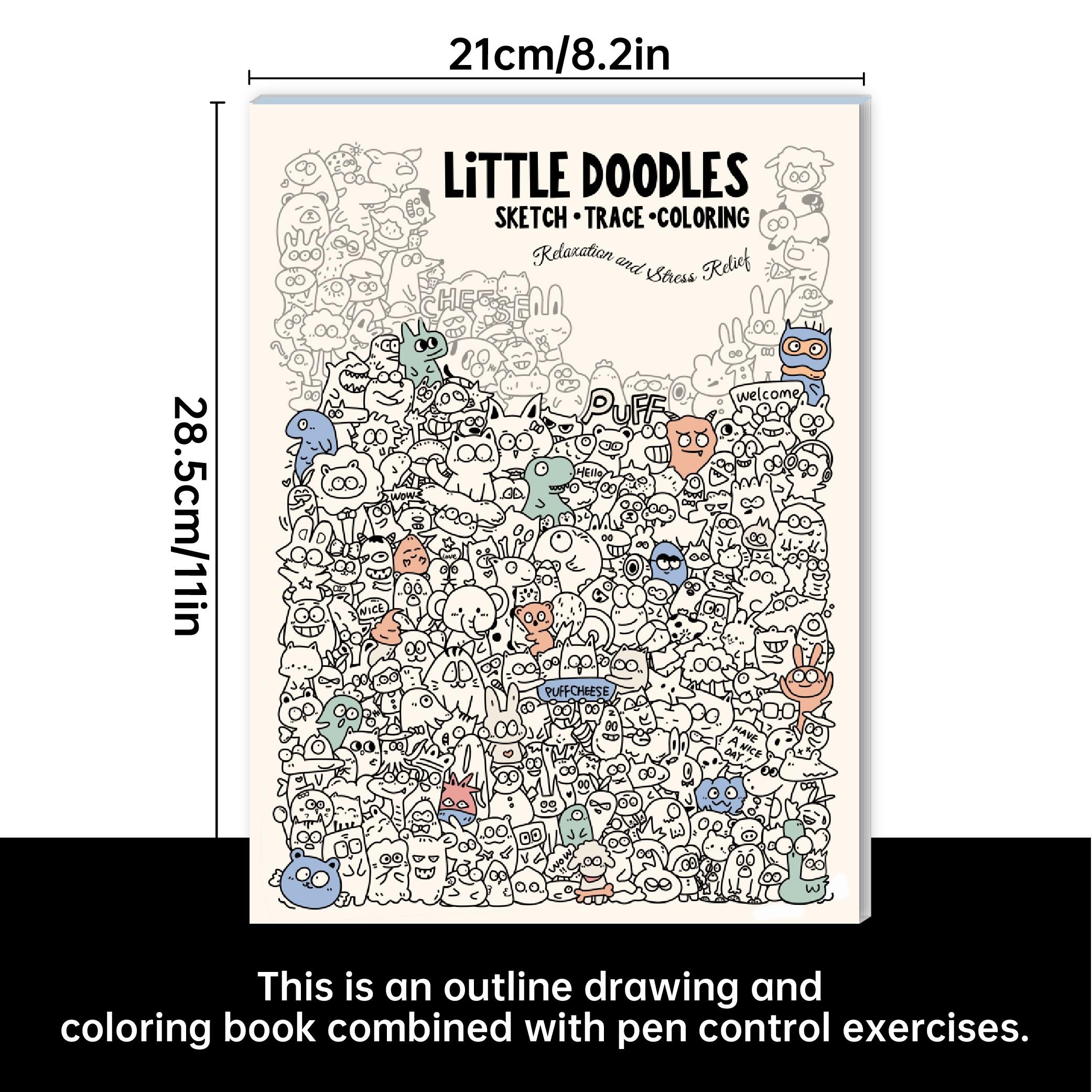 A4 Control Pen Sketchbook for Kids, Focus Training Creative Drawing Copying Coloring Book, Art Activity Workbook