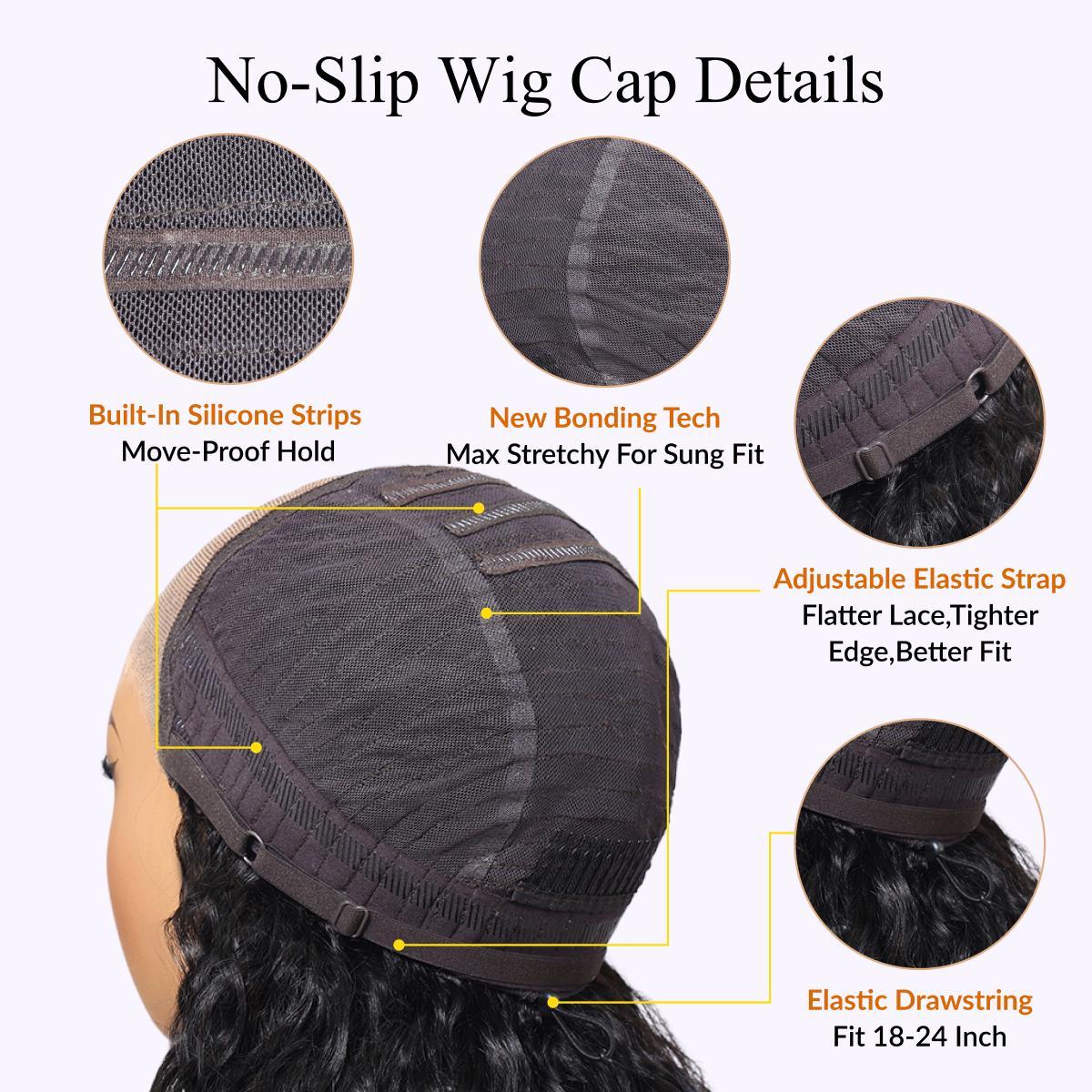 Lynee Monae’s style Sunber No Slip Water Wave 7x5 Pre-Cut Lace Glueless Human Wigs Wear Go Flawless Hold Natural Black Color 180% Density TikTokShopRestock FallFreshness
