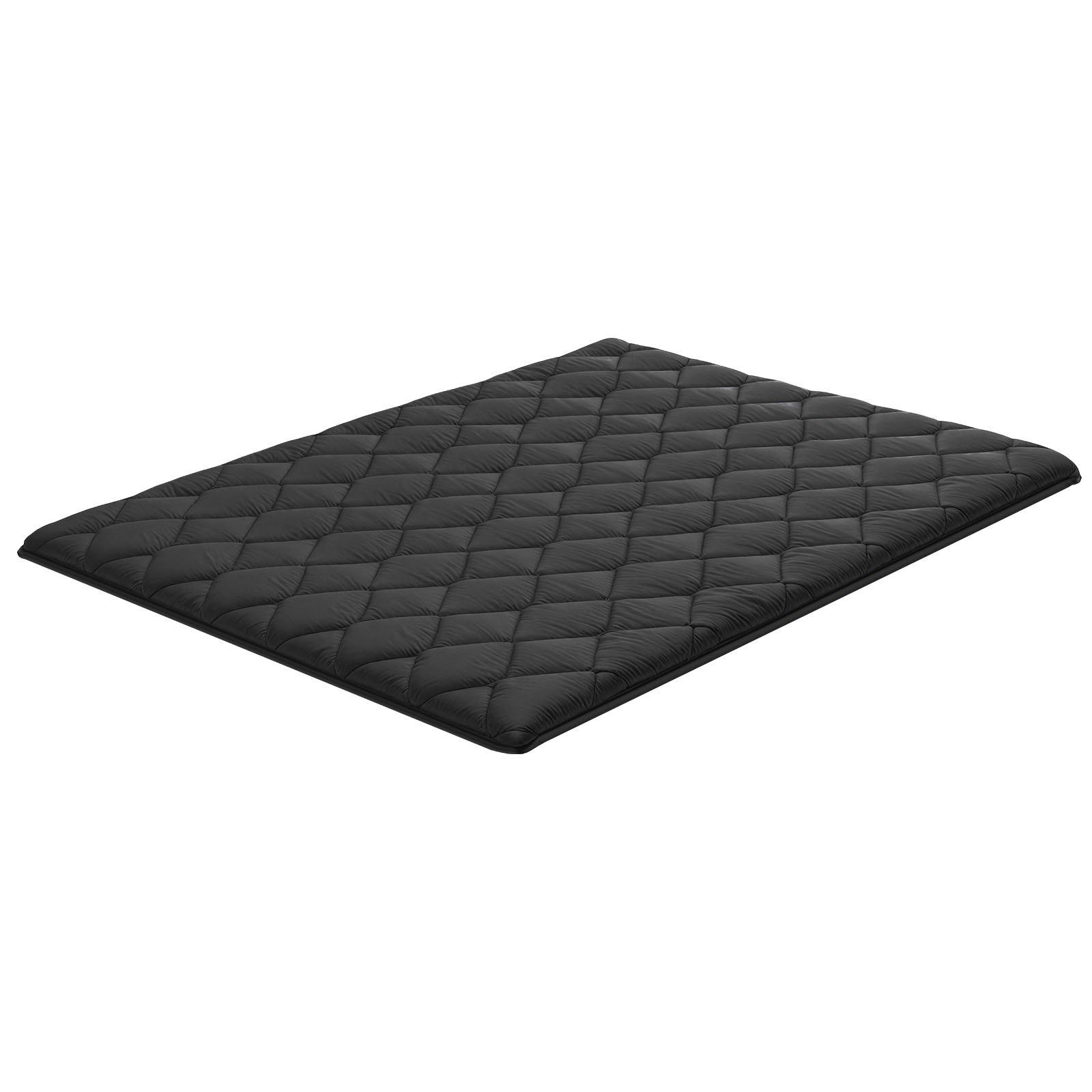 【Summerfinds】VEVOR Brushed Fabric Japanese Tatami Mattress, Queen Size 80x60x3.5in 14.1 lbs Foldable 60 Inch Single Sleeping Yoga Floor Mat, 9-Layer Dorm Mat with Storage Bag Fastener, Black