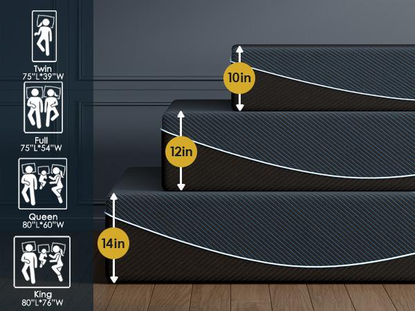 3-Layer Foam Mattress Bamboo Charcoal Memory Foam + Green Tea Support Cozy & Fresh Sleep