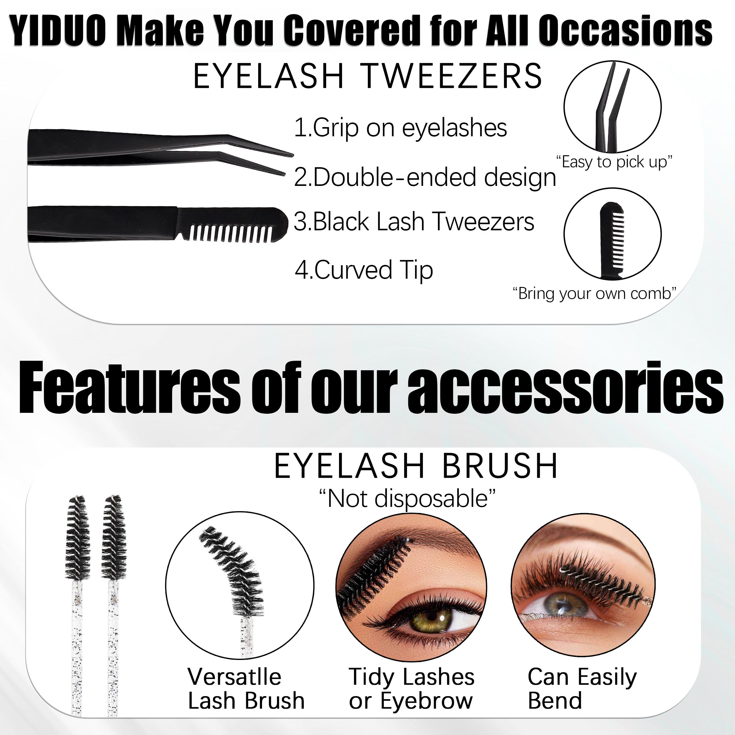 2 Styles Self Adhesive Lash Clusters Kit No Glue Eyelashes extensions Kit Wispy Lashes C-curly Volume Cluster Eyelash 10-16mm Pre glued Eyelash Clusters Individual Lashes with Tweezers 5 Eyelash Brush Easy Makeup Eyelashes Extension Set, Diy Lash Clusters