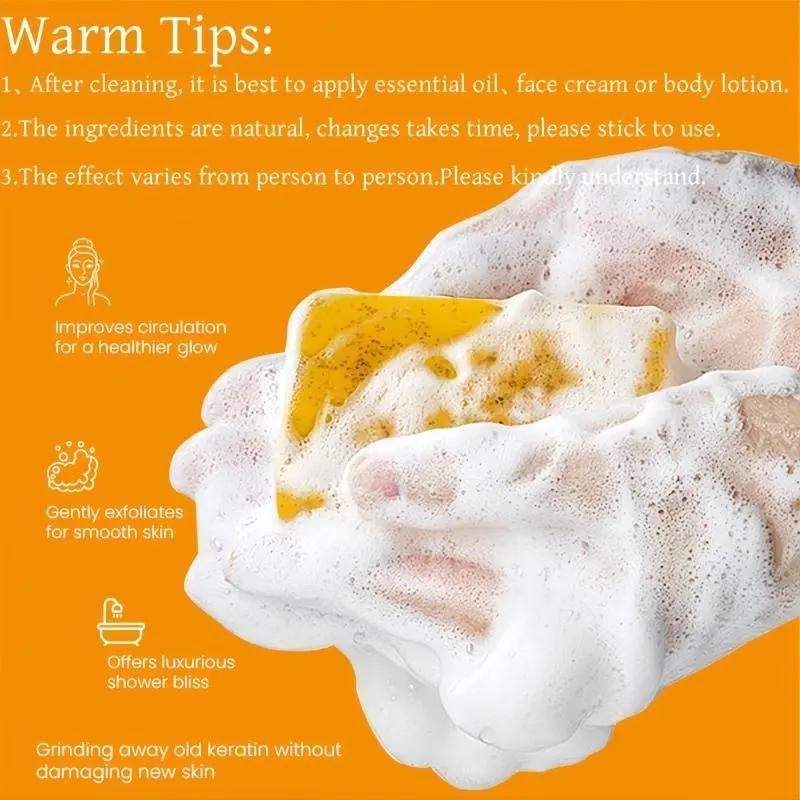 Turmeric Body Care Kit, 23pcs/set Turmeric Soap & Turmeric Oil & Soap Box & Soap Bag, Body Care Kit for Women & Men, Body Essentials Set