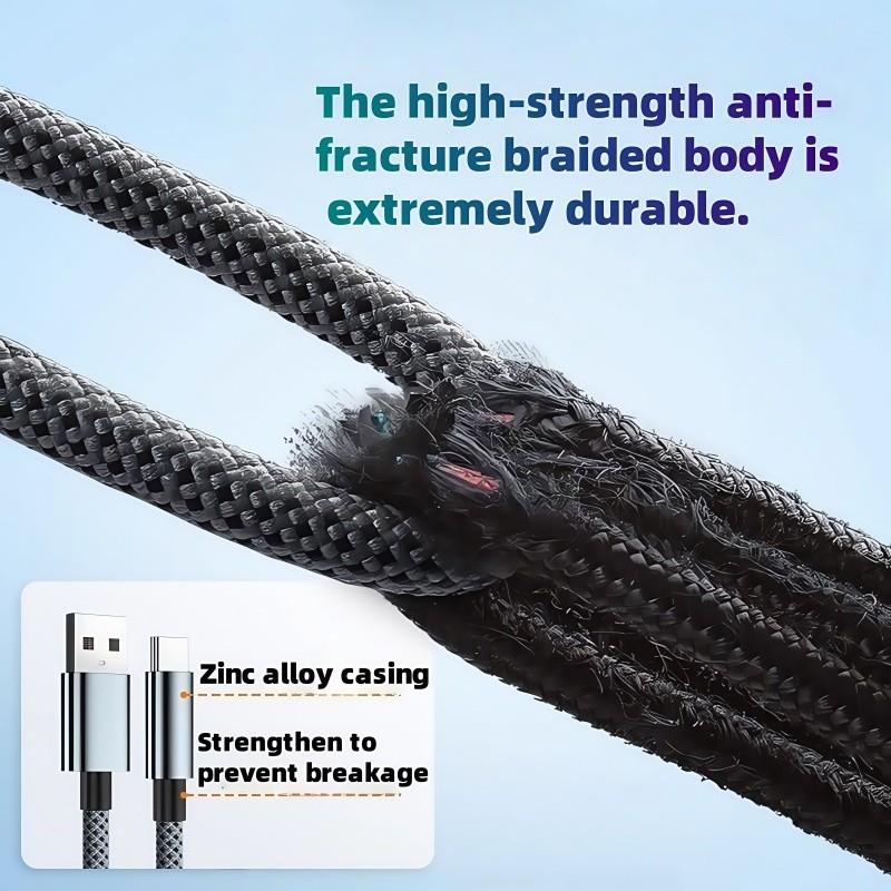 Super Fast Charging Data Cable, Durable, USB to Type-C Interface, Compatible with Samsung S23/s22/s21, Xiaomi Mi 12 Pro/k50/k60, Huawei P40/p60, Oppo