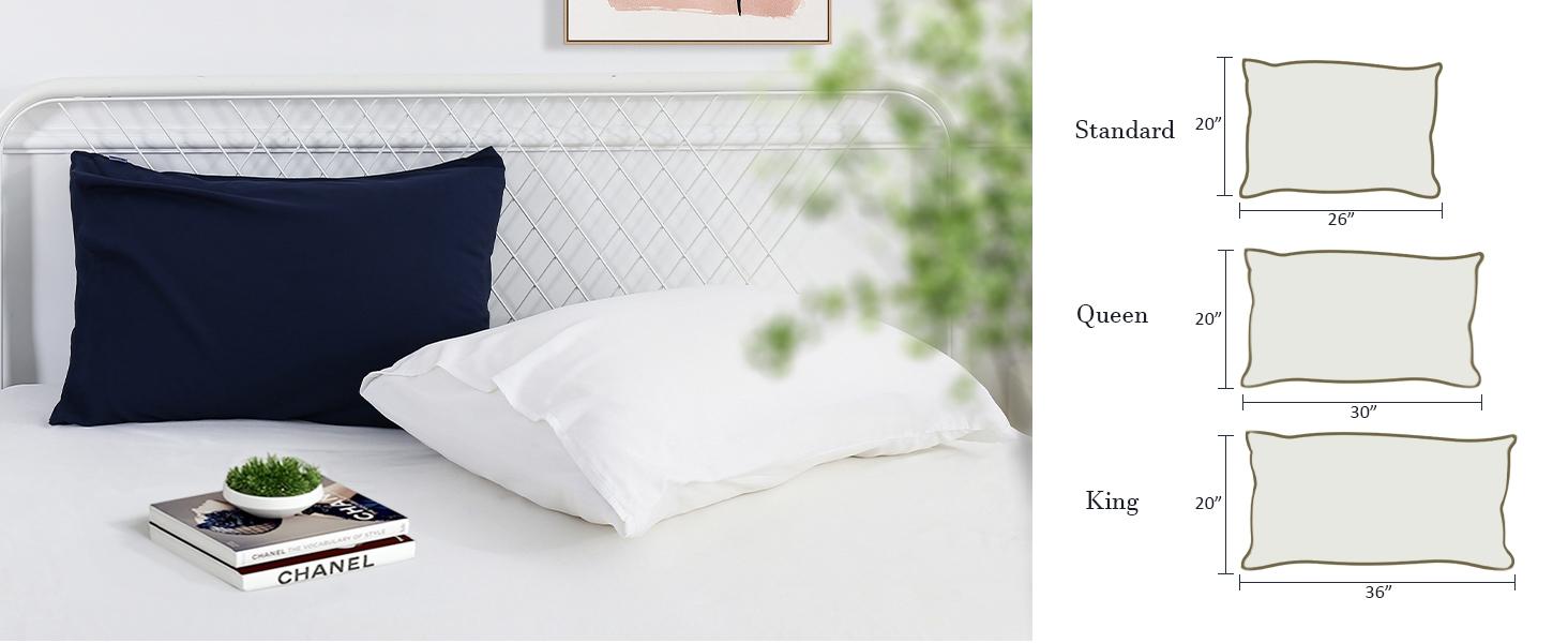 100% Natural Bamboo Linen Pillowcases 2Pcs, Breathable Pillow Covers with Envelope Closure,temperature regulating, Skin-friendly, Christmas gift idea