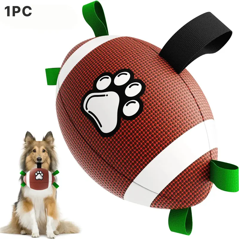 Football Shaped Pet Toy, 1 Count Interactive Fetch Ball for Indoor/Outdoor Use, Interactive Training Ball, Chasing Toy for Small, Medium & Large Dogs, Dog & Cat Accessories