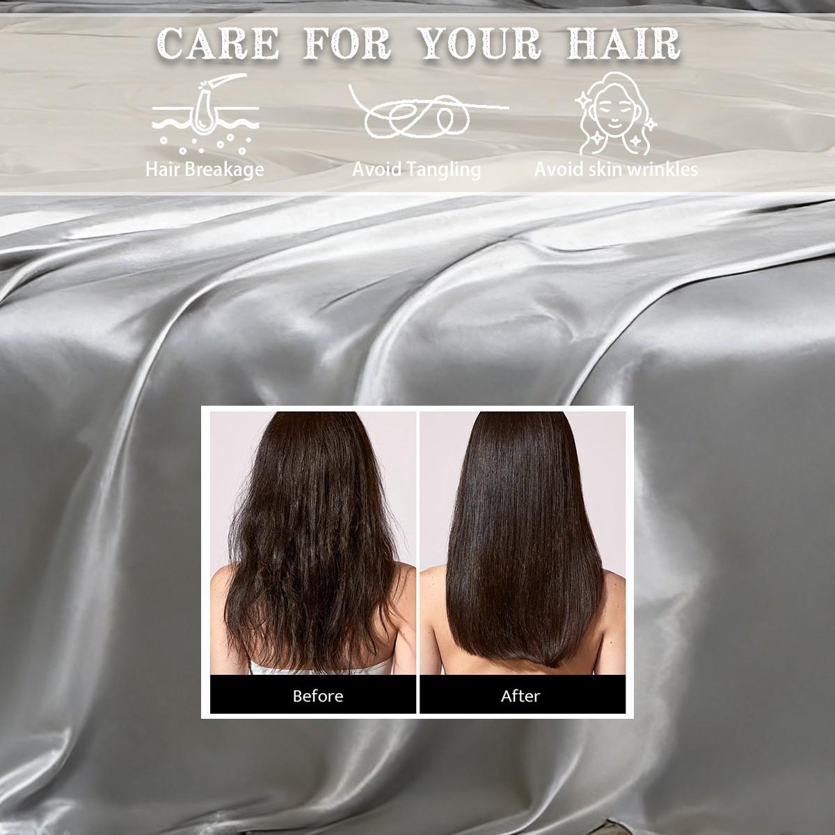 6-piece 100% polyester satin bed sheet set, including (1 fitted sheet + 1 flat sheet + 4 pillowcases), complete bedding set, solid color, machine washable - bedroom essentials, suitable for single, double, king, and queen size beds.