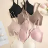Women's Solid Adjustable-Strap Seamless Bra, Soft and Comfortable Smooth Wireless Bra, Minimalist Lingerie for All Seasons, Breathable Comfy Bra, Breathable Seamless Bras