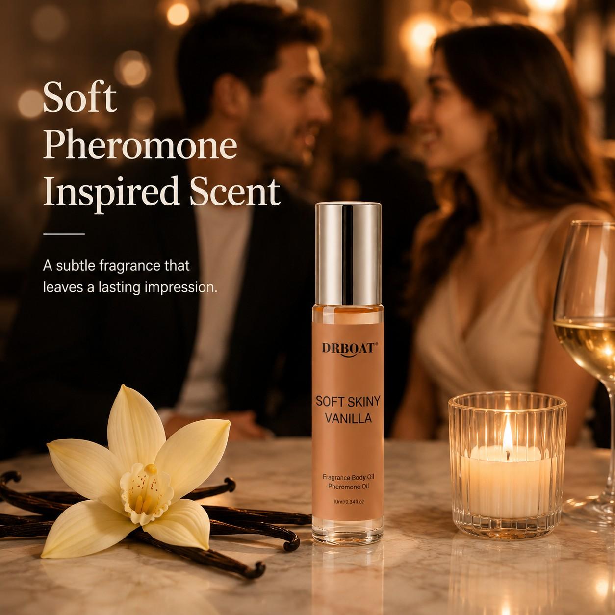 10ML Vanilla Skincare Pheromone Oil - Roll-On Subtle Essential Oil, Original Vanilla Skin Perfume Body Oil for Men and Women, Dating Traveling Home, Sweet Scent Fragrance
