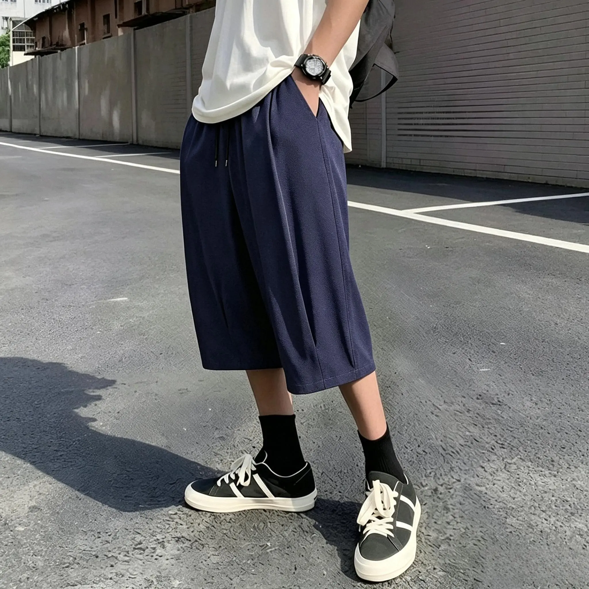 1/2 Pack Men's Drawstring Seven‑Length Casual Shorts, Stylish men's wear and trending clothes suited to combine with assorted style‑matched bottoms