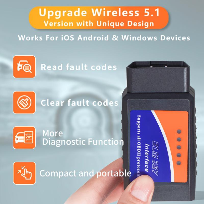Wireless Obd2 Scanner, Car Diagnostic Scanner, Full System Scan & Emission Test, Real-Time Data Analysis Via Android & iOS, No Battery Needed, Durable Design