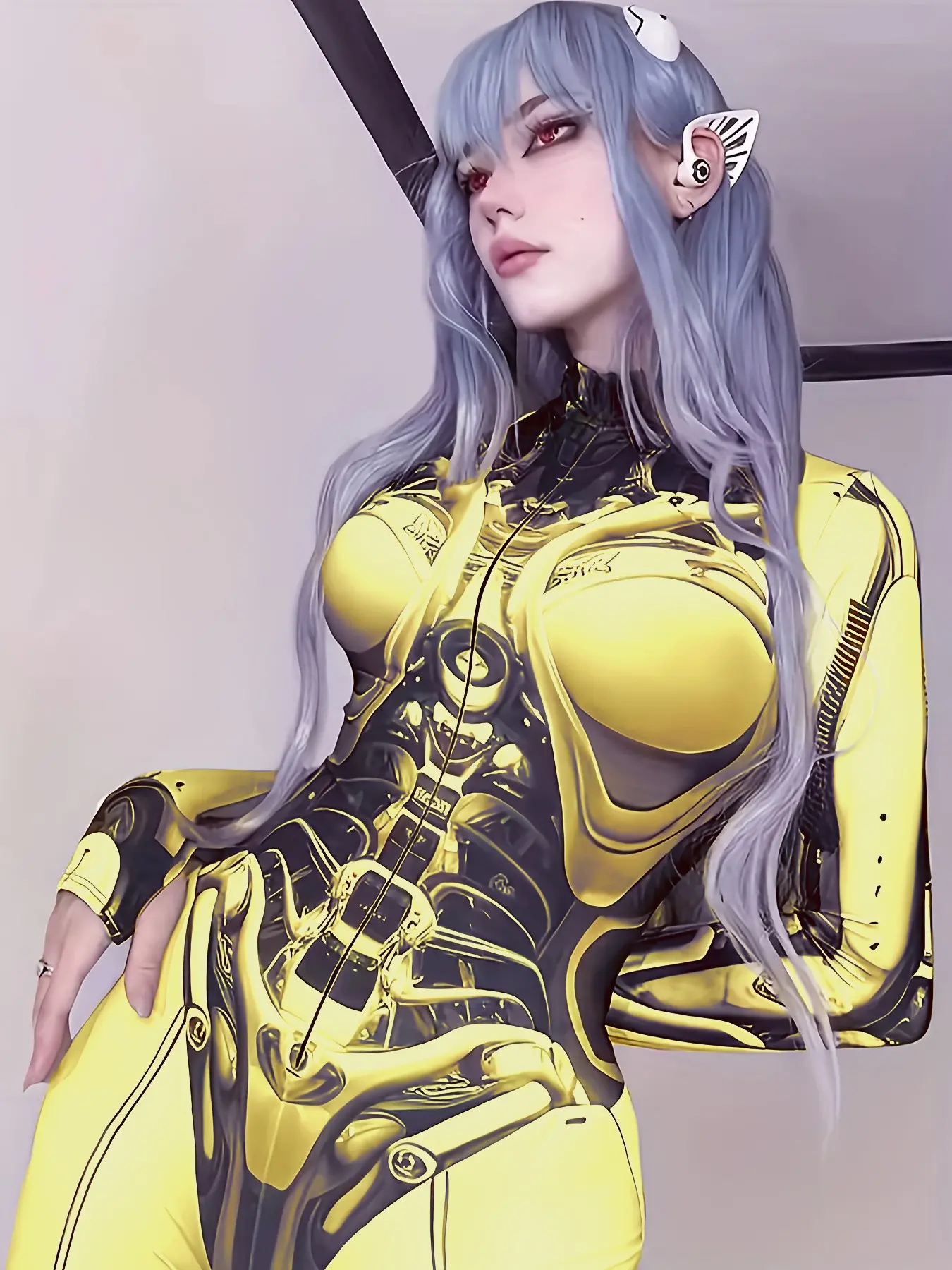 Cyberpunk Future Armor Jumpsuit, 3D Print Long Sleeve High Neck, Halloween Music Festival Cosplay, Edm Party