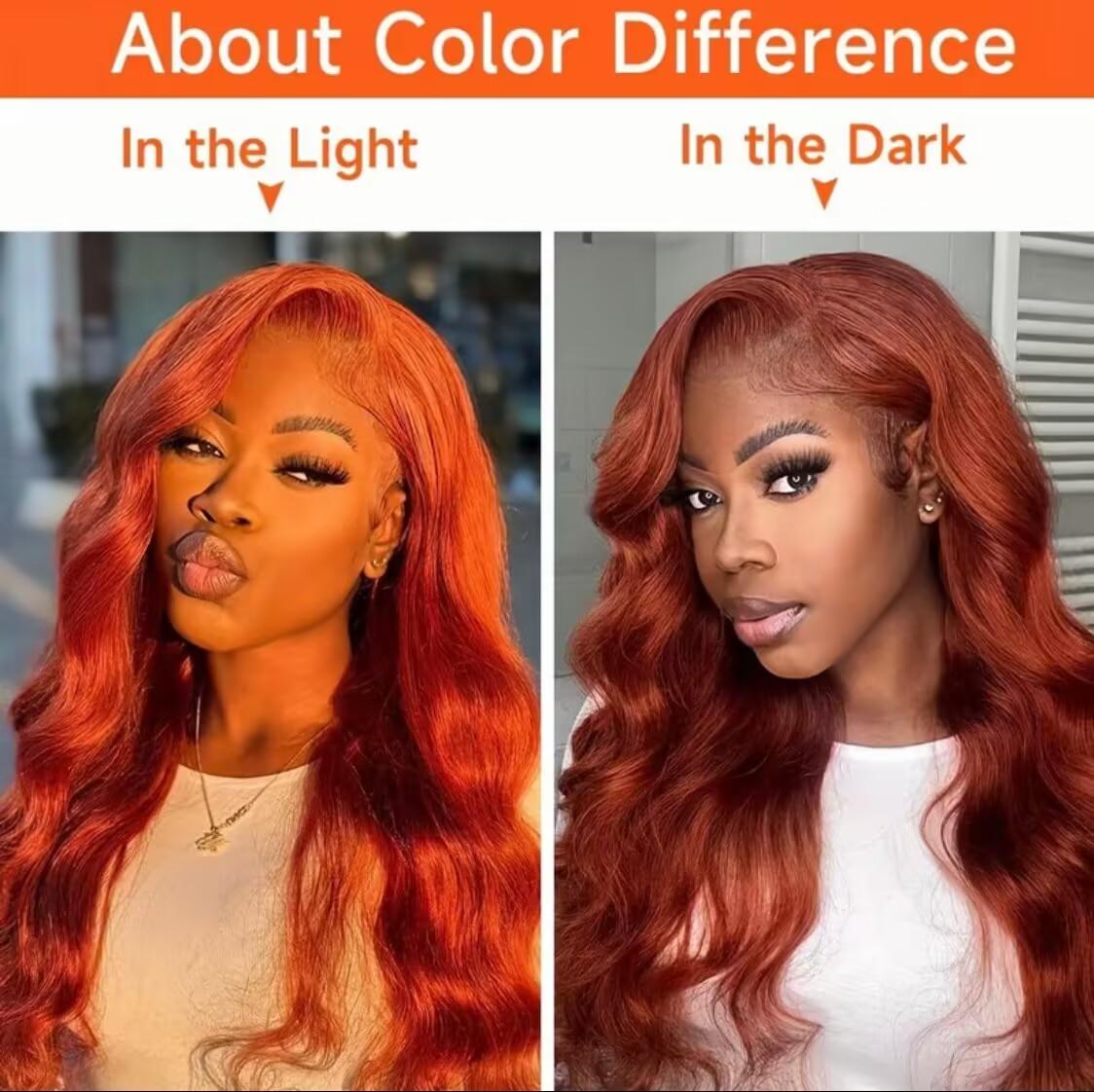 Bling Hair #33 Reddish Brown(Ginger) 13x4 Lace Front Wigs 180% Density Body Wave Lace Front Wigs Pre Plucked 13x6 Lace Wigs For Black Women