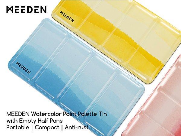 MEEDEN Empty Watercolor Tin Palette: Portable Watercolor Palette Paint Case with 48 Half Pans - Metal Watercolor Palette Tin Box with Lid for Artist Student Adults MEEDEN Empty Watercolor Tin Palette: Portable Watercolor Palette Paint Case with 48 Half Pans - Metal Watercolor Palette Tin Box with Lid for Artist Student Adults