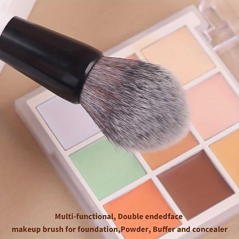 4-Piece Dual-Ended High-Quality Makeup Brush Set, Blush Brush, Highlighter Brush, Soft Synthetic Fiber Beauty Tools, Multifunctional Foundation Brush