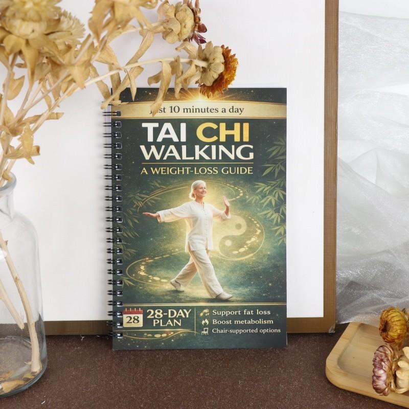 Tai Chi Walking Weight Loss Guide, 28-Day Plan, 10 Minutes Daily, Spiral Binding Book, Boost Metabolism, Support Elderly and Adults