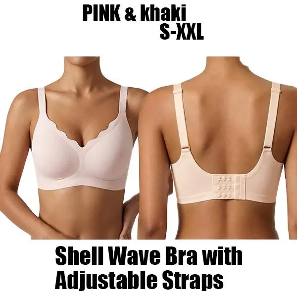 EssElegance Say Goodbye to Uncomfortable Underwires! EssElegance Women Seamless Scalloped Edge Non-Wired Bralette, No-Feel Invisible Lingerie, All-Day Support Wide Band Bra, All Season Solid Everyday Underwear