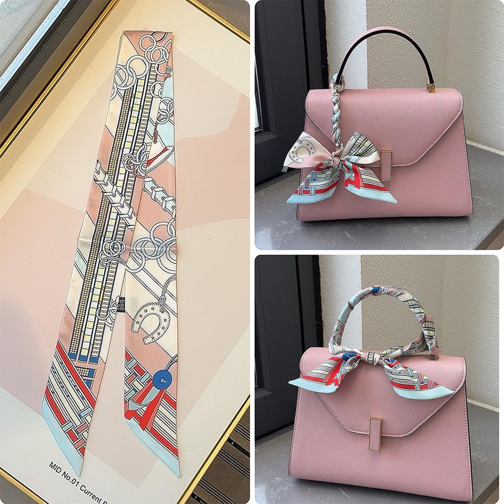 5-Piece Scarf Bag Set for Women, Narrow Scarf with Tie, Hair Accessory Neck Scarf, Fashion Gift Accessories, Ideal for Women