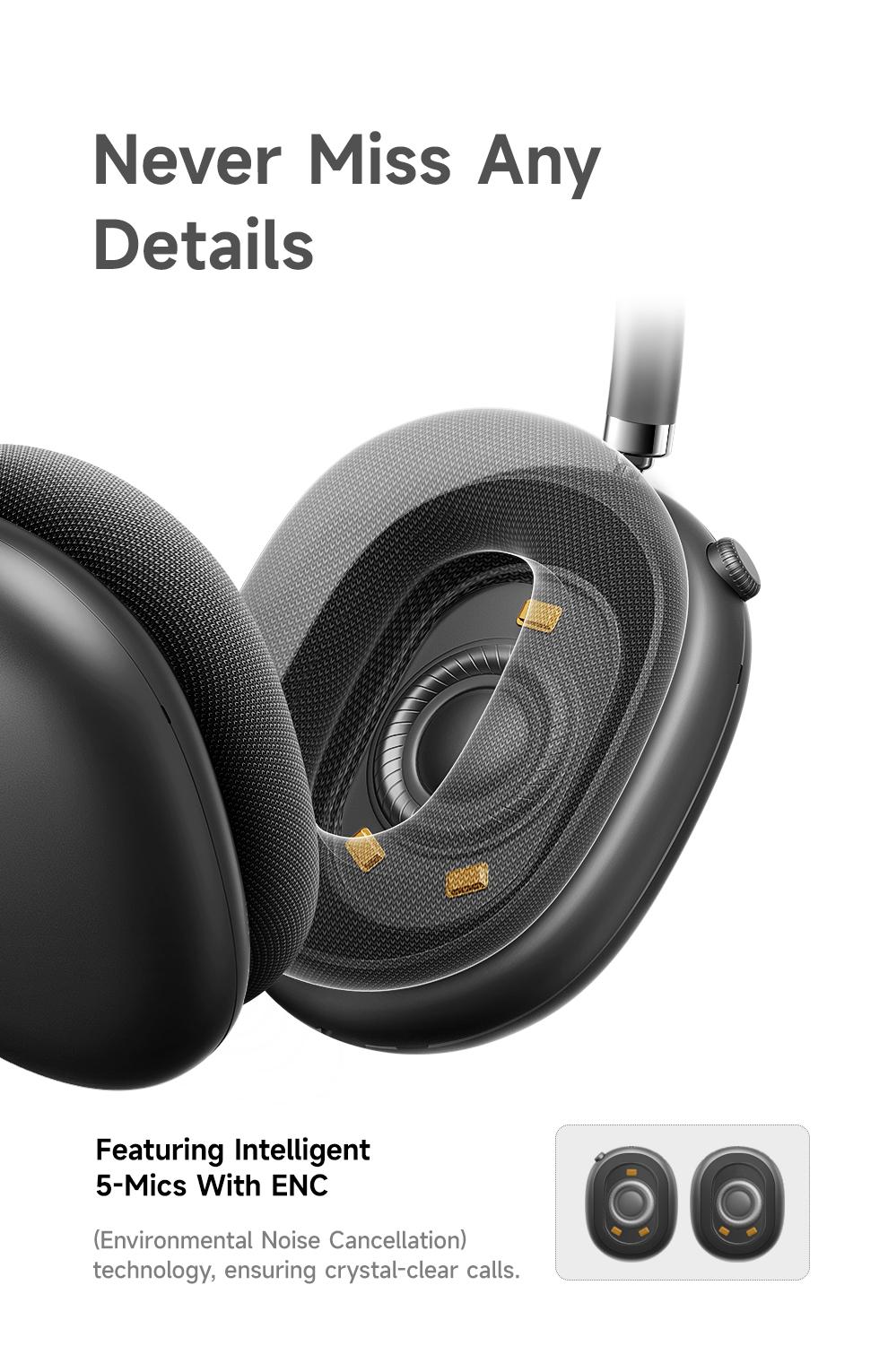 Picun F8 Pro Hybrid Active Noise Cancelling Headphones with Multiple Modes, Wireless Over-Ear Bluetooth Headphones, 140H Playtime, Customizable Sound, Head Tracking, USB-C Charge, Travel, Office, Gray