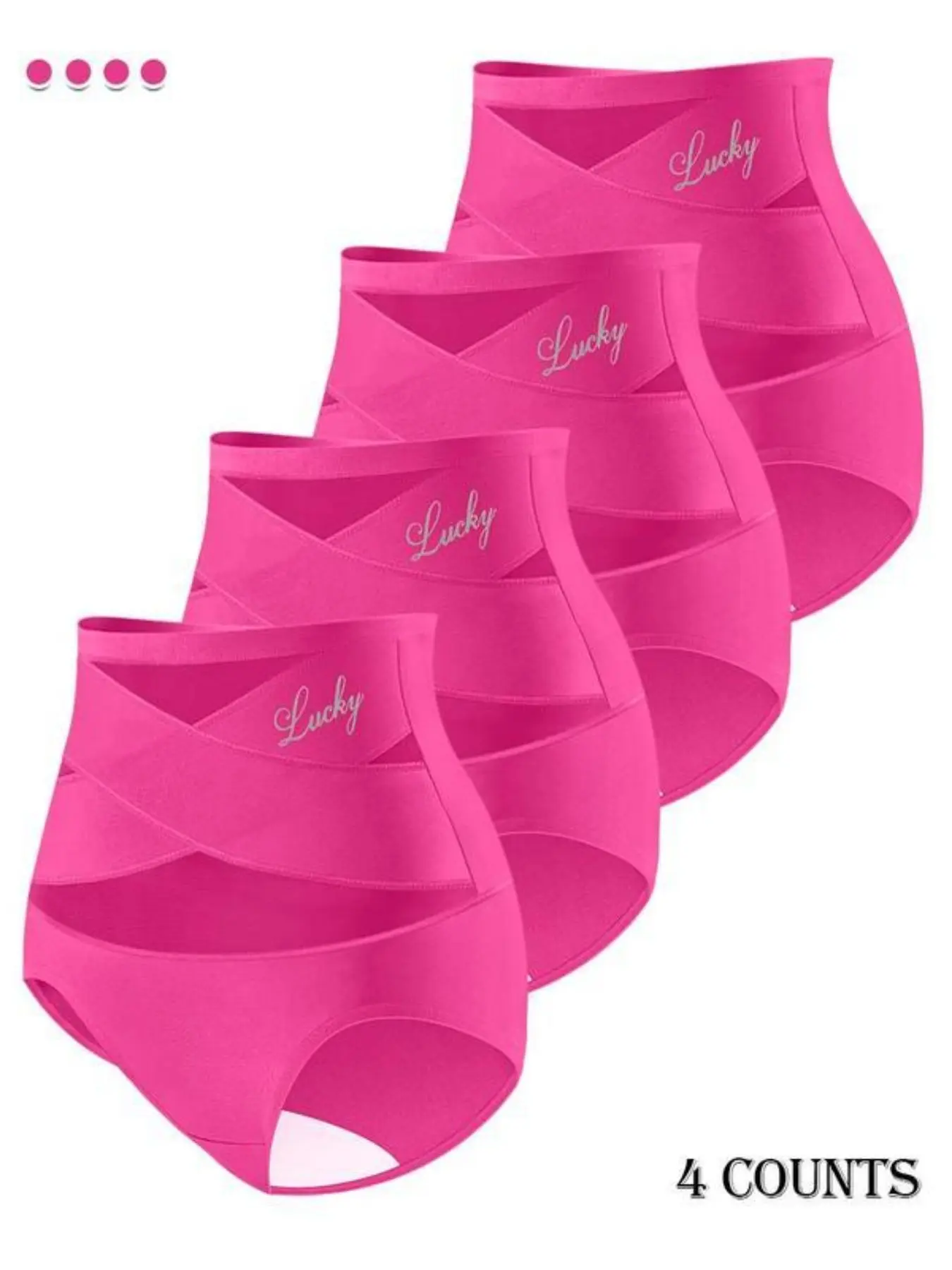Women's High-Waisted Mesh Panties Set (4 Pcs), Soft Breathable Non-Irritating Design, Comfortable All-Season Underwear, Sizes S-Xxl