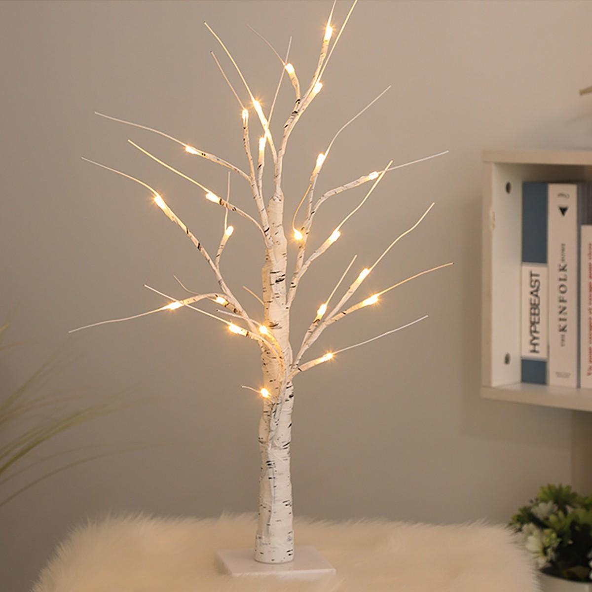 1Pc 24 LED Bendable Willow Branch Light String,Birch Tree Shaped Light,Battery+USB Power Supply,Indoor Night Light Atmosphere Decoration Light,Party Lighting Decoration,Suitable for Home,Parties and Festivals,Gift for Birthdays (Excluding battery)