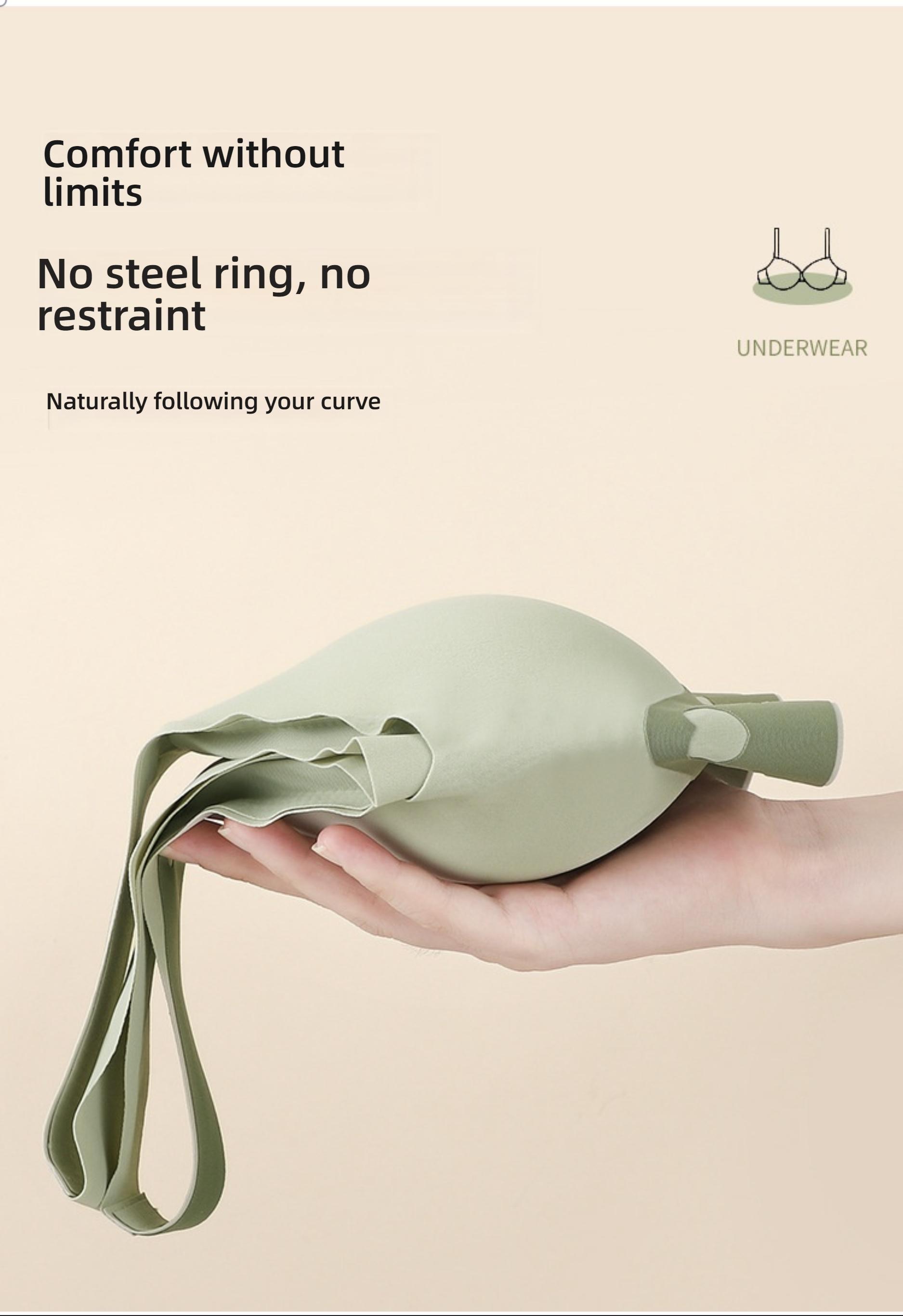 Wireless Backless Fixed Cup Anti-Gravity Soft Support Small Bust Lift Prevent Sagging Underwire Bra, Plus Size Women's Bras