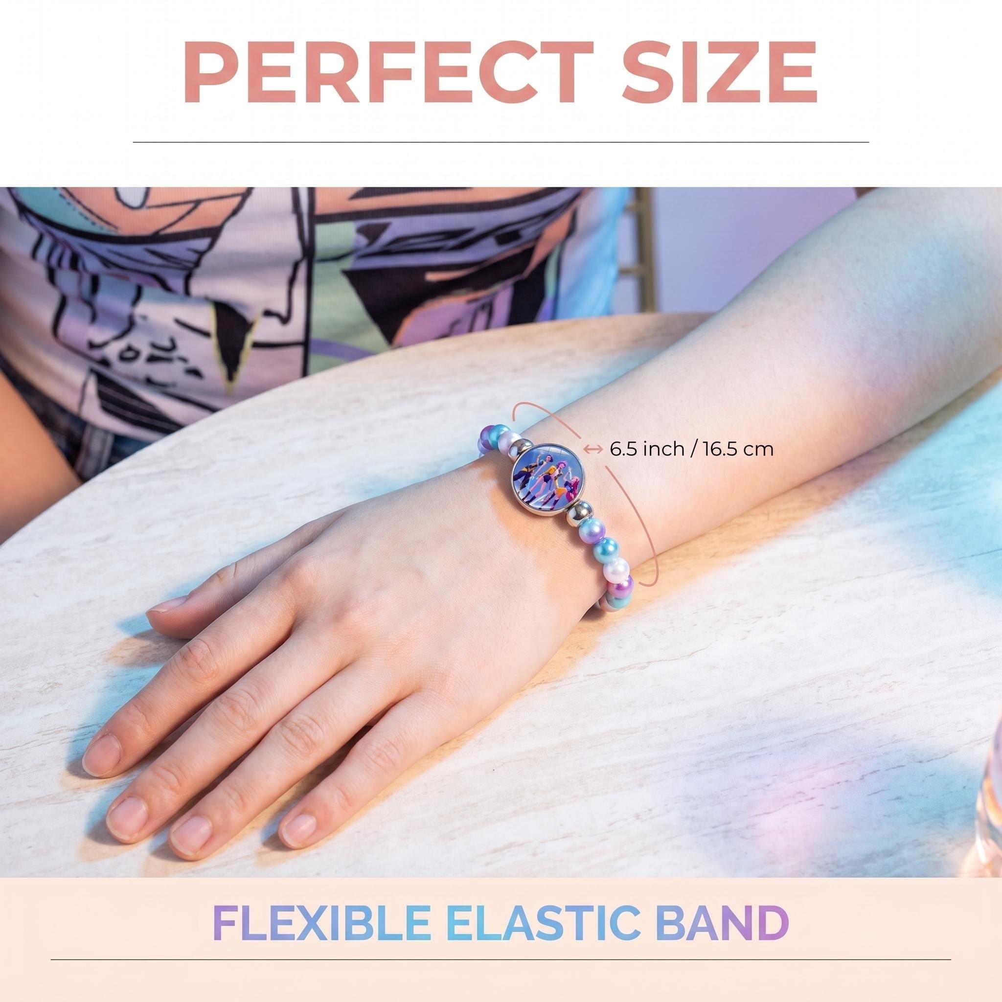 Gradient Dreamy Sparkle Bead Bracelet, Anime Witch Idol Friendship Jewelry Gift, Sweet Cool Best Friend Pendant Chain, Exquisite Trendy Bracelet