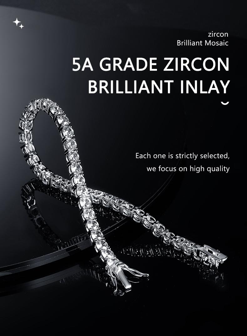 [5A+ Cubic Zirconia] GEMSME Copper 2-6MM Round Cut Waterproof Tennis Bracelet Tennis Anklet Tennis chain for Men Woman Classic Couple Barcelets Anniversary Birthday Engagement Gift High Quality Unisex Hiphop Style