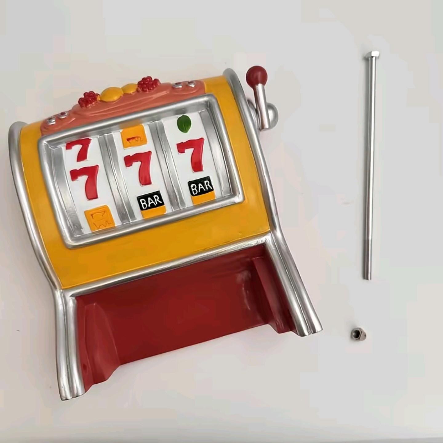 New Slot Machine Toilet Paper Holder, Retro Casino Style Bathroom Decor, Creative Roll Dispenser, Fun Home Accessory, Metal Edge, Vintage Slot Machine