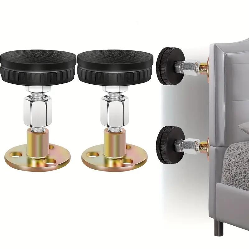 Adjustable Bed Frame Brackets, No Wobble Headboard Wall Mount Bracket, Quick Install Bed Headboard Reinforcement System, 2 Pieces