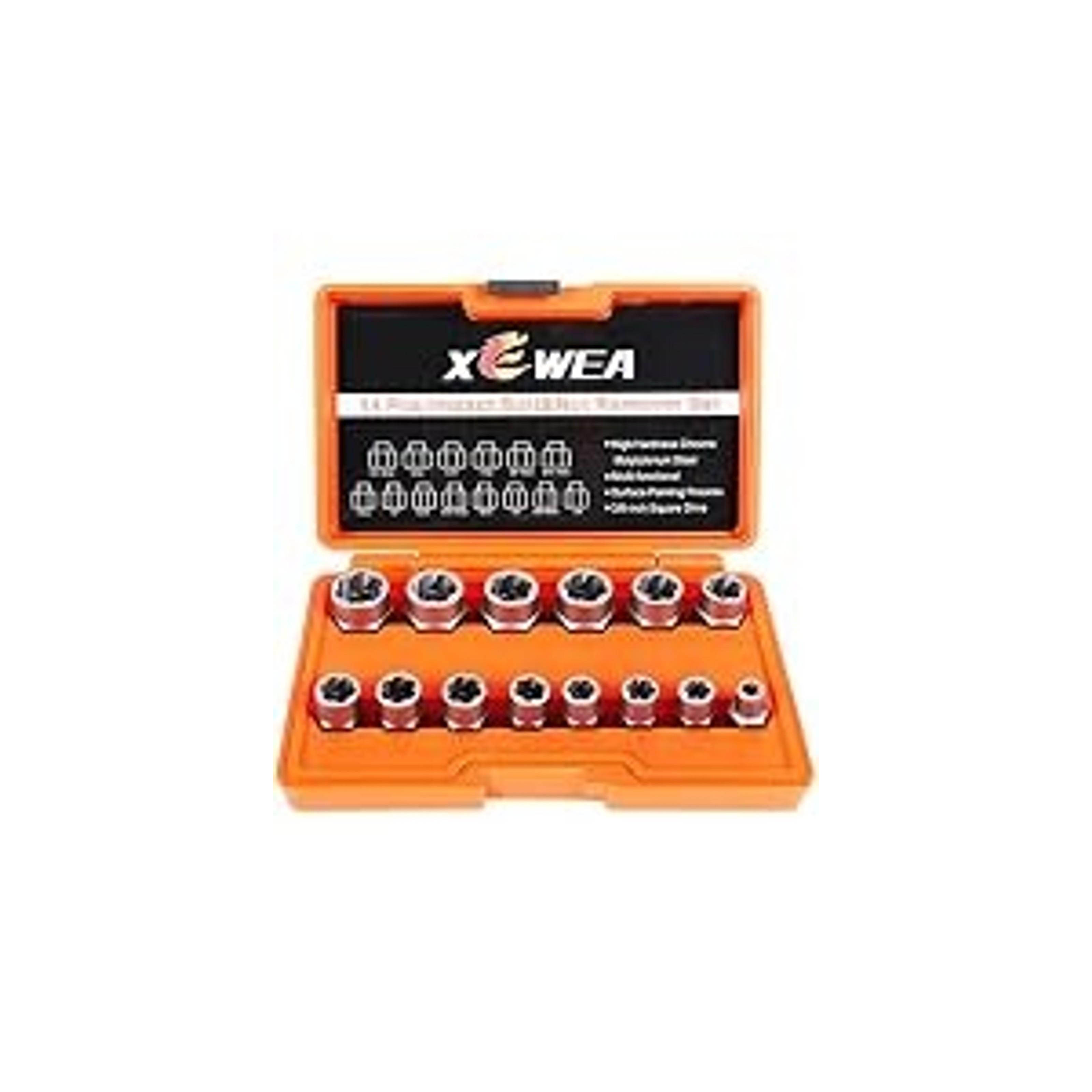 13Pcs Multi-Spline Screw Extractor Set, Chrome Molybdenum Alloy Steel Easy Out Bolt Extractor Kit, Hex Head Bolt Remover Tool for Broken Stripped Rusted Bolts Screws Nuts