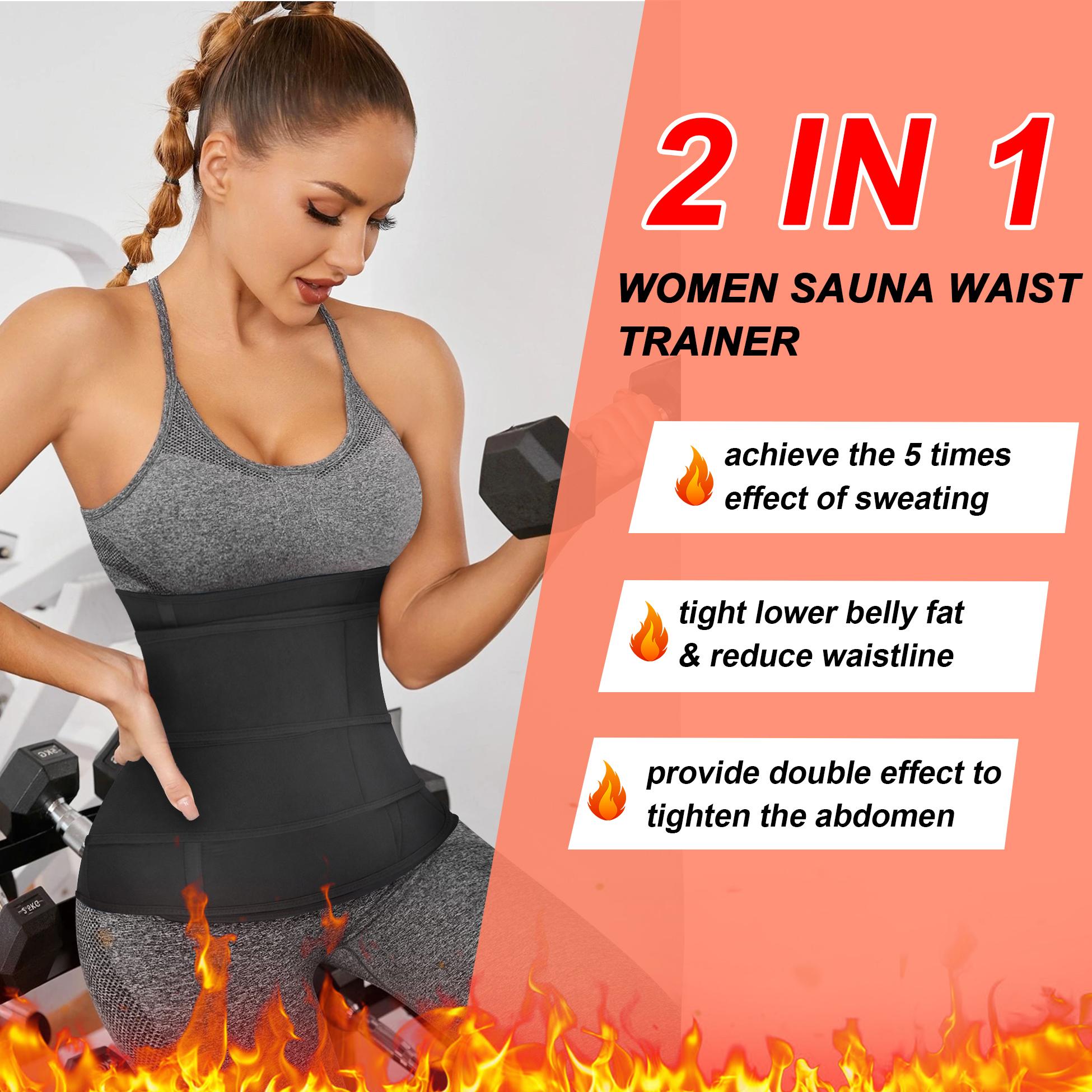 Nebility Women's Neoprene Sauna Waist Belt - 2-In-1 Compression Shapewear with Casual H-Type Design, Moderate Fabric Thickness, All-Season Use, Workout Support, Fitness Waist Trainer