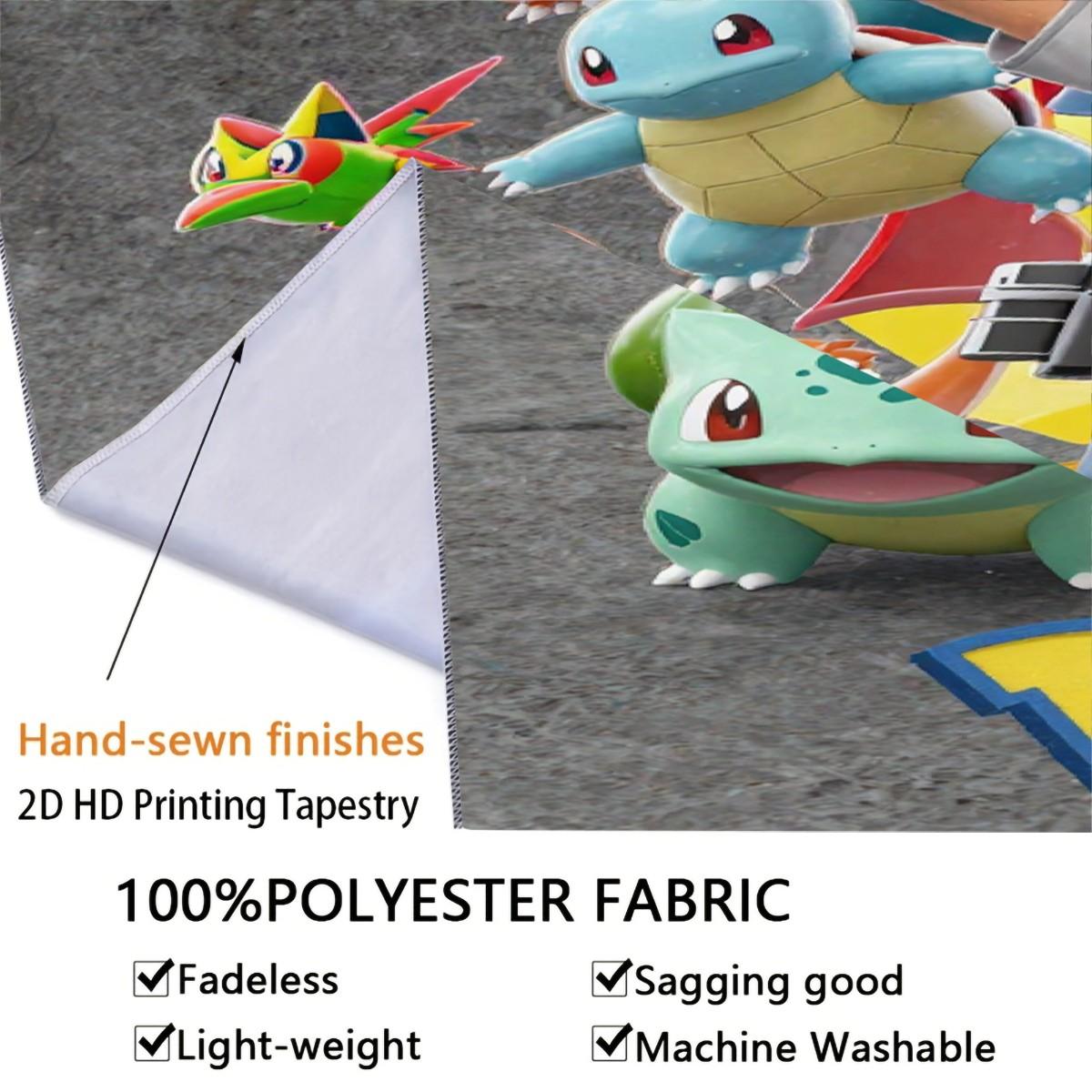 Pokémon Pattern Tapestry, Stylish Room Flag, Unique Wall Art For Living Room And Bedroom, Soft And Durable For Kids And Adults Daily Holiday Birthday Gift Bedroom Decoration