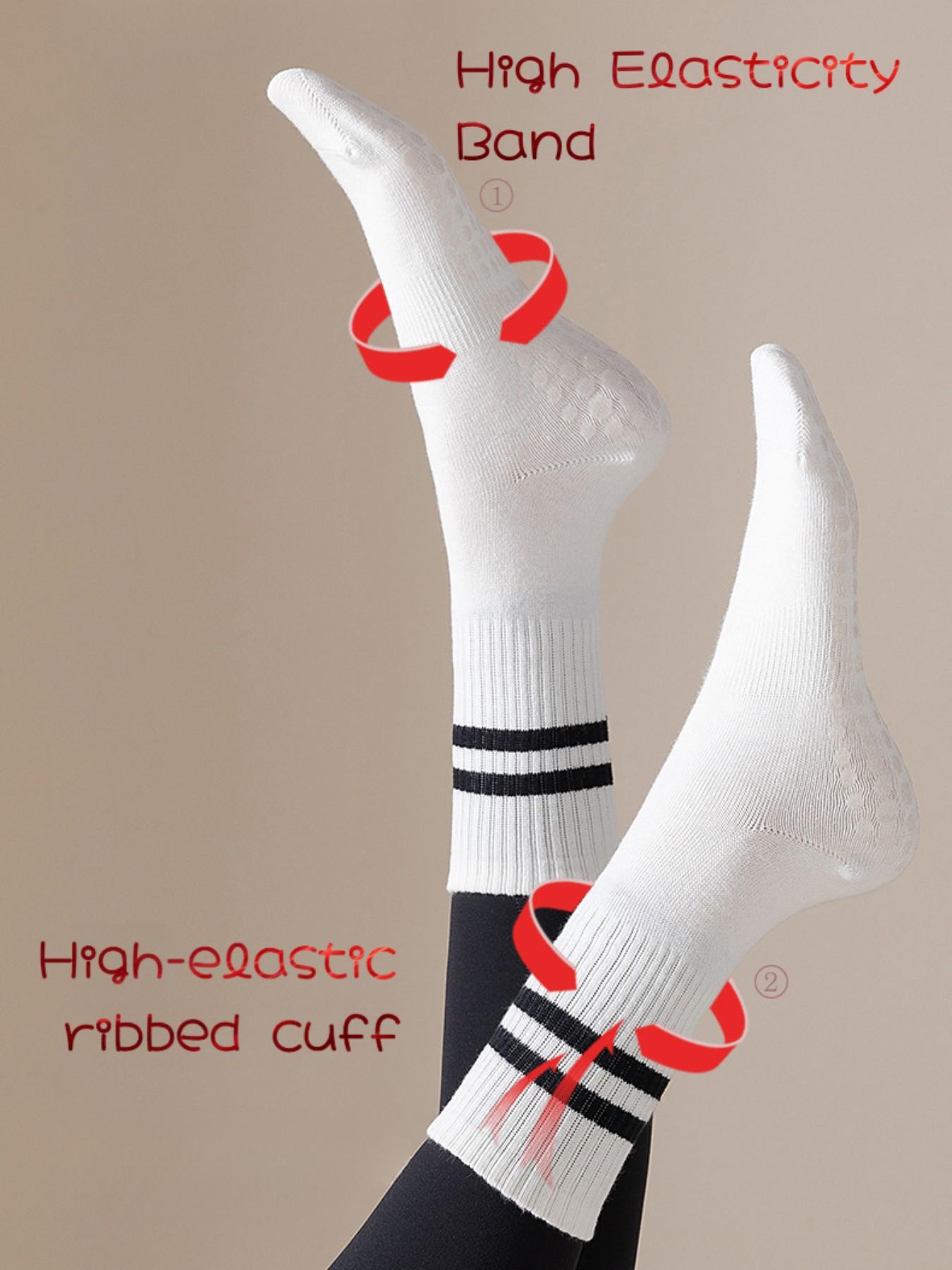 8 Pairs Women Yoga Socks Skipping Rope Sports Socks Ballet Socks Pilates Socks Anti-slip Floor Socks Parallel Bars Mid-tube Socks